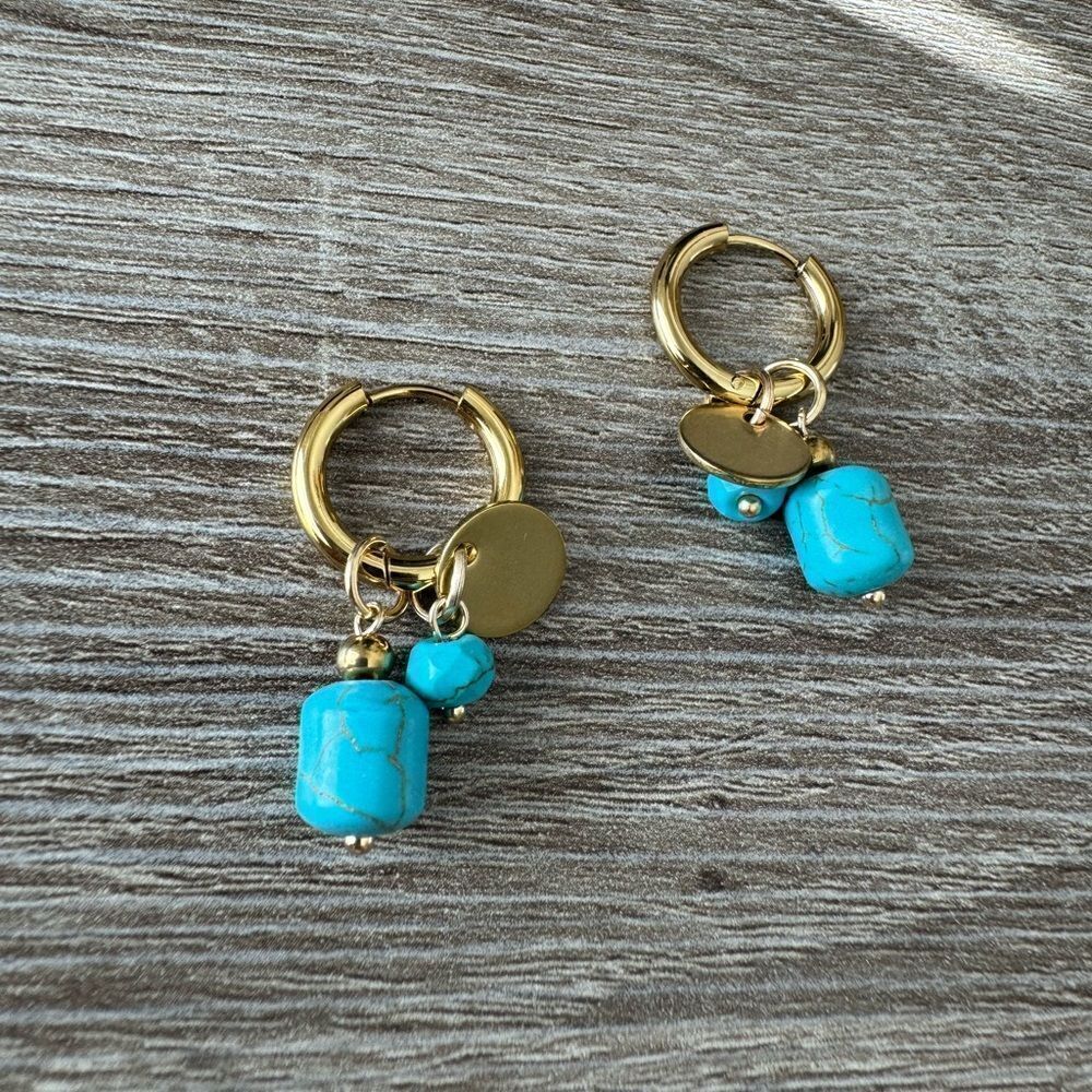 Bohemian hoop earrings N703 - Picture 2 of 4
